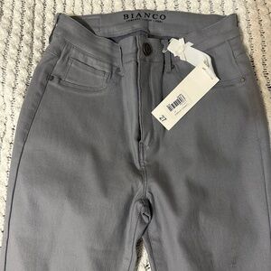 Bianco Coated Zipper Jeans